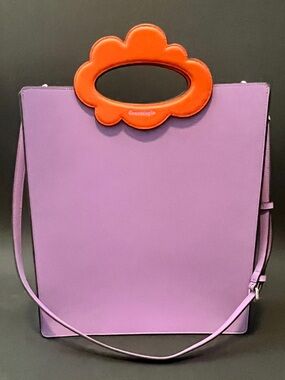 Coachtopia Cloud Handle Tote CT383 Iris Purple Orange Shoulder Bag